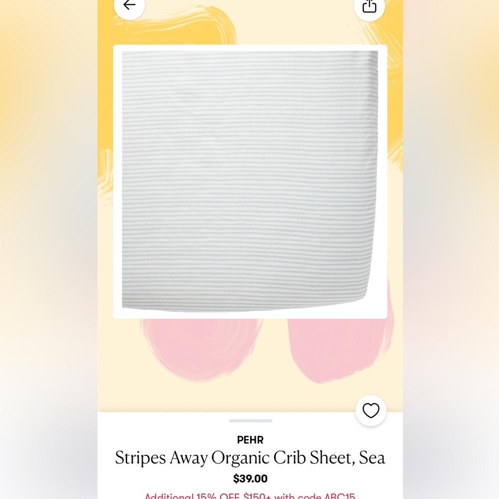 Pehr Stripes Away Organic Crib Sheet
